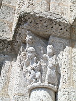 Lescure-d'Albigeois, Eglise St-Michel, Portail, Chapiteaux (04)